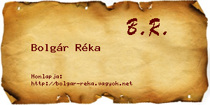 Bolgár Réka névjegykártya