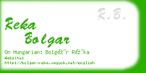 reka bolgar business card